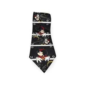 Disney Mickey Mouse Goofy Football Tie Black Polyester Adult‎ Necktie